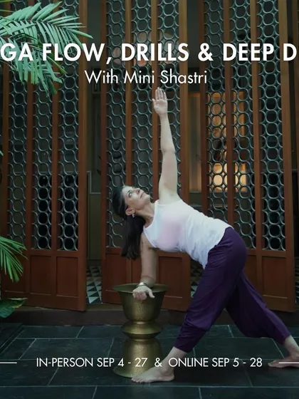 Announcing my "Yoga Flow, Drills & Deep Dive" series, available both in-person and online. The program is designed to relieve back pain, increase stamina, and build awareness.