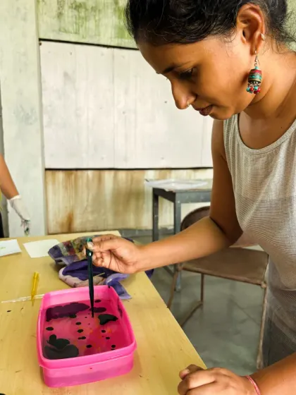 A quiet moment of focus while preparing materials for a student workshop. Teaching allows me to share my love for different mediums and guide the next generation of designers and architects.