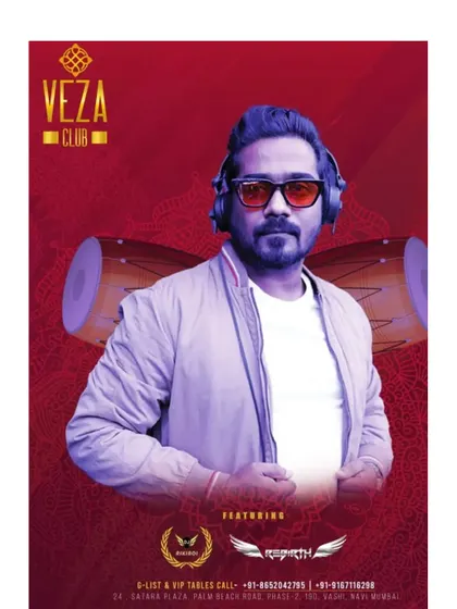 A poster for a Bollywood Night at Veza, celebrating the weekend with wild music.