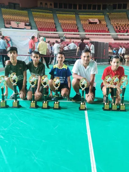 A proud moment with our team of champions at the Delhi State Badminton Championship. Seeing our players with their well-earned trophies is a testament to our collective hard work and community spirit.