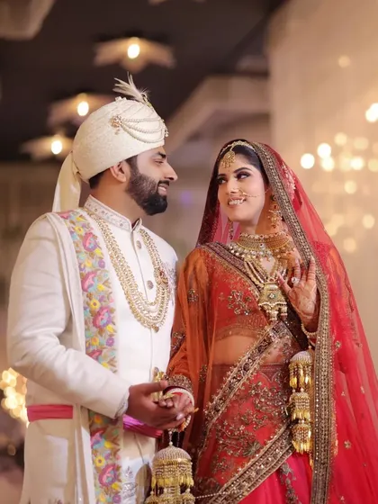 A beautiful portrait of the couple, capturing the love in their eyes.