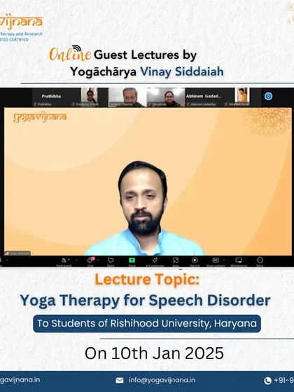 I was honored to deliver a guest lecture on "Yoga Therapy for Speech Disorder" to students at Rishihood University, Haryana. This is an example of how we bridge ancient Sanskrit wisdom with modern therapeutic applications.
