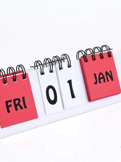 Another example of a branded perpetual calendar, this time in a clean white and red design for our client, IPS Mehtalia.