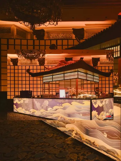 Glimpses from a fabulous 60th birthday party we planned, featuring a custom Japanese-inspired bar, neon art, and a performance by Mika Singh.