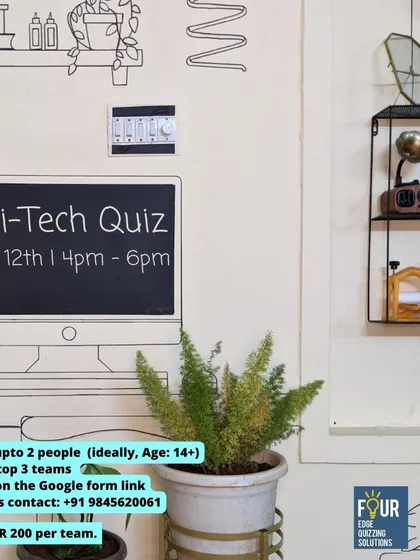 Announcing our August Sci-Tech Quiz! Join us at our Indiranagar lab for an evening of brain-teasing questions and fun.