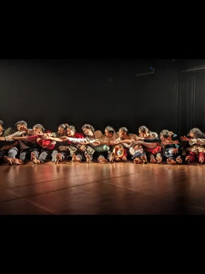 From the studio to the stage, this is where the hard work culminates. This powerful shot is from our dance theatre production 'Sea's Fire', a moving tribute brought to life by our dedicated Flux Contemporary Dancers.