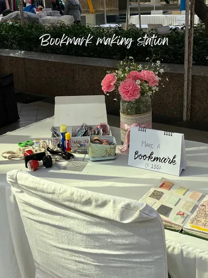 Setting up my pop-up store is always so much fun. I love creating little "korners" that make the space feel special, like the bookmark-making station and the sticker display.