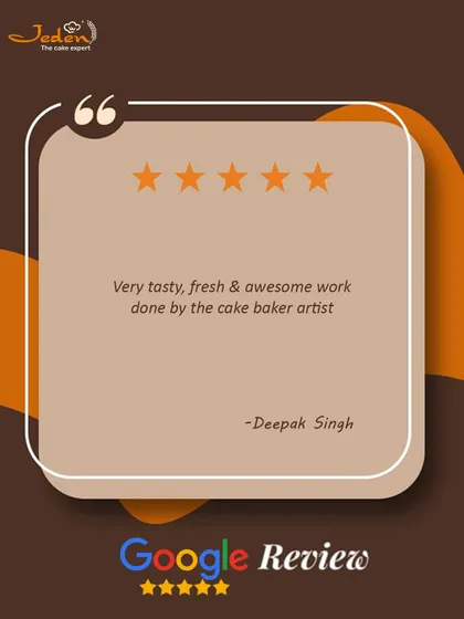 Very tasty, fresh & awesome work done by the cake baker artist." We are so proud of our talented artists.