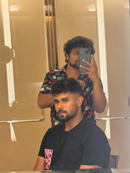 A selfie with Harshit Rana, showing off his new textured haircut.