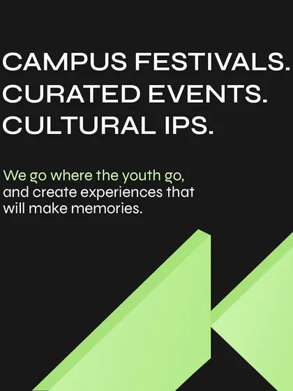 I specialize in campus festivals, curated events, and cultural IPs. I go where the youth go to create memories.