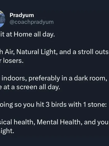 A sarcastic guide on how to stay unfit. If you want to ensure your health deteriorates, just play the blame game, increase your stress, and sit at home all day staring at a screen. This is my reverse-psychology take on the common habits that hold people back.