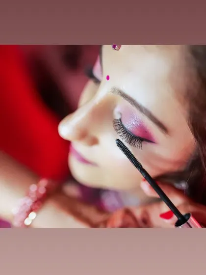 A macro shot of the mascara application for this bride's engagement look. I pay close attention to every detail, ensuring long, voluminous lashes to make the eyes pop.