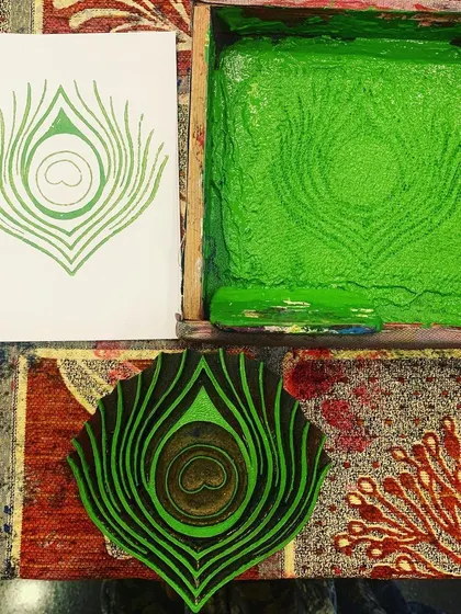 Block printing is a beautiful craft, but it is not perfect, and that is its charm. This peacock feather print shows the slight variations that make handmade items special. There is something about handmade that a machine can never replace.