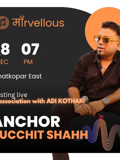 Back at it after a short break. A poster for a live hosting event in Ghatkopar.