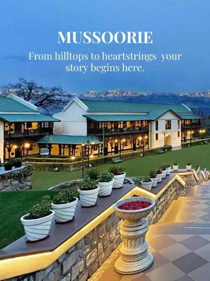 Your story begins on the hilltops of Mussoorie. The panoramic views of the Himalayas provide a majestic setting for a mountain wedding.