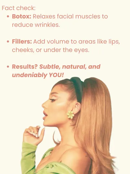 Let's do a quick fact check. Botox relaxes muscles to reduce wrinkles, while fillers add volume. The goal is always the same: subtle, natural results that are undeniably you.