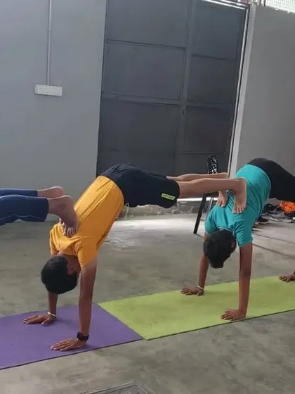 A duplicate of the four-person plank train, a powerful display of teamwork.