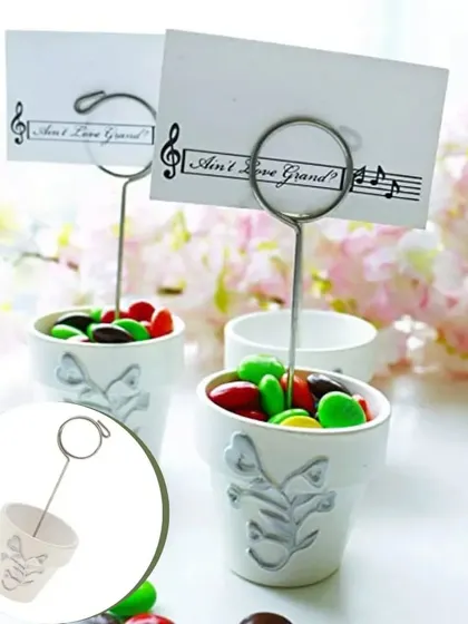 Elevate your dining experience with these stylish potted name card holders. They add a touch of greenery and charm, helping you pre-plan your table while delighting your guests.