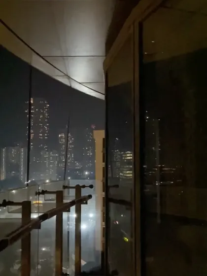 The view from the balcony of the World View residence is stunning. Our automation ensures that the interior lighting complements the cityscape, creating a seamless transition between inside and out.