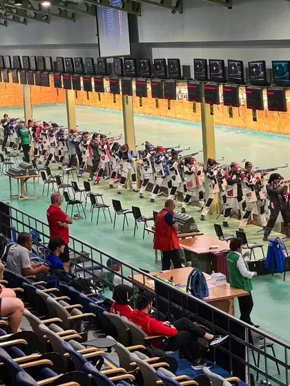 A view from the stands of the 10M Air Rifle Women's qualification. We ensure a comfortable and engaging experience for spectators, coaches, and officials.