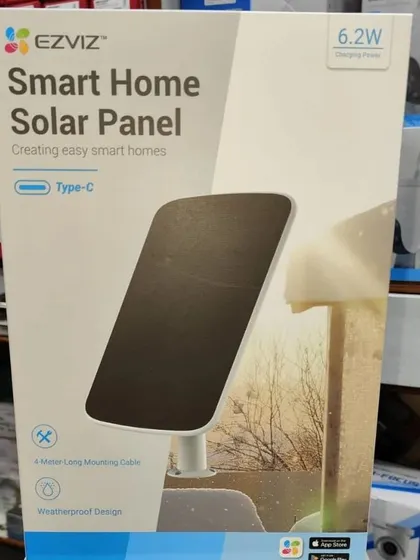This EZVIZ Smart Home Solar Panel can be used to power compatible battery cameras, providing a simple and effective green energy solution.
