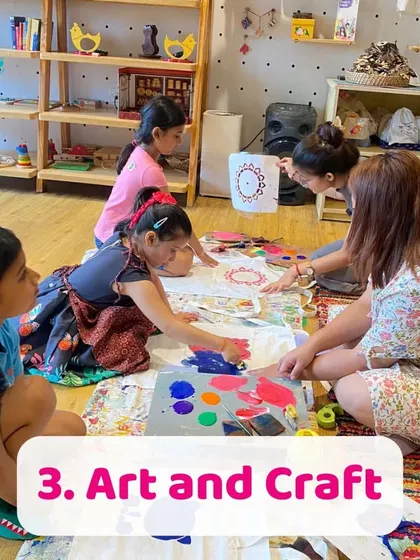 An after-school art and craft session in full swing. I provide a creative outlet for kids to unwind and express themselves after a structured school day.