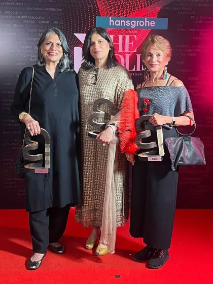 My mother, Sunita Kohli, with fellow designers at the D/List 2025 awards night. These moments of community and shared passion are what make our work so rewarding.