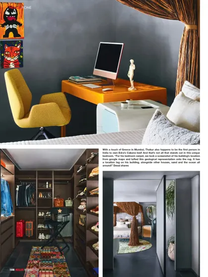 A magazine feature showcasing the walk-in closet and master bedroom study from Project 86. It highlights how we integrate different functions seamlessly into one cohesive design.