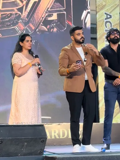 On stage receiving the award for the best upcoming entertainer in India from IFEA Awards. A proud moment in my journey.