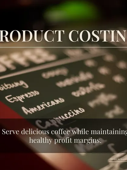 Product costing is a critical part of running a profitable cafe. We teach you how to price your menu effectively to maintain healthy margins without compromising on quality.