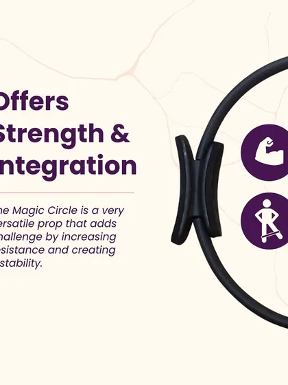 The Magic Circle offers both strength and integration. This versatile prop adds challenge by increasing resistance and creating instability, forcing your deeper stabilizing muscles to engage.