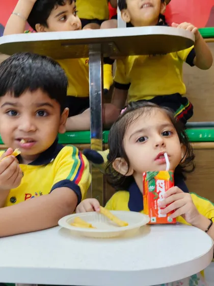 A simple, kid-approved meal of french fries and juice. We focus on providing food that children love in a hygienic environment.