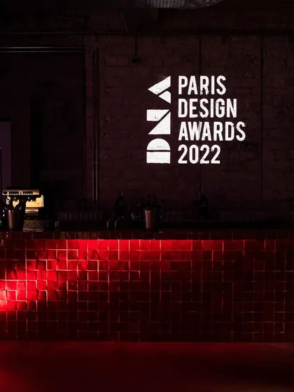 The atmospheric branding at the DNA Paris Design Awards 2022.