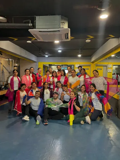 Our Holi theme sessions just get brighter every year. A colorful group picture with our dupattas.