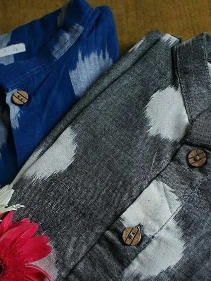 A throwback to where it all began. This image shows my very first batch of Ikat shirts. The texture of the handwoven fabric and the unique patterns are what make these pieces so special to me.