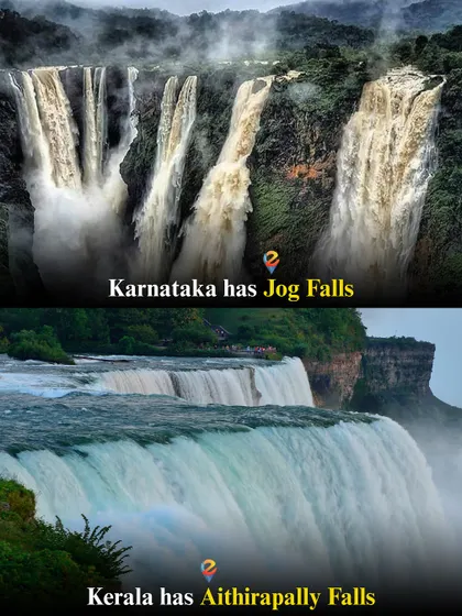 Waterfall showdown: Karnataka's Jog Falls or Kerala's Athirappilly Falls? Why choose when you can explore both with me on different trips.
