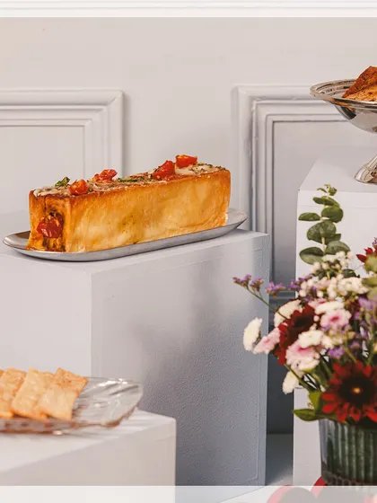 Celebrate Diwali in style with our luxurious hampers. This image highlights our savoury croissant loaf, a perfect blend of tradition and taste.
