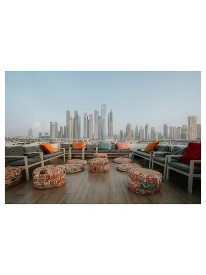 The stunning setup of a party on a yacht, overlooking the Dubai skyline. I make sure to capture the ambiance and decor of your events.