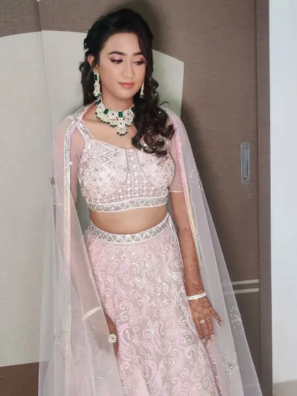 The full Sangeet outfit, looking ethereal and perfect for a night of dancing.
