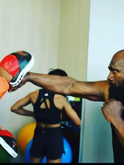 Focused and precise. This is me working on my own striking technique during a pad work session. As a coach, I believe in constantly sharpening my own skills to provide the best possible training for my students.