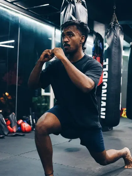 Barefoot lunges build leg strength, balance, and proprioception. Training barefoot connects you to the ground and improves your base.