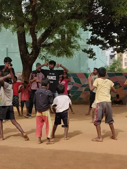 A candid shot from a workshop with kids for a social cause. There's nothing better than sharing the joy of dance and seeing these happy faces.