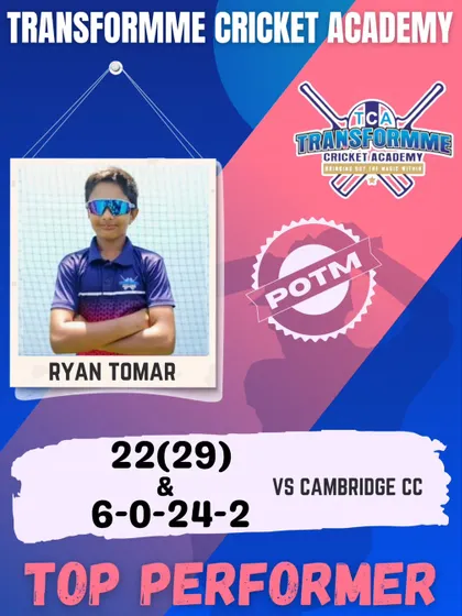 Ryan Tomar's all-round Player of the Match performance against Cambridge CC.