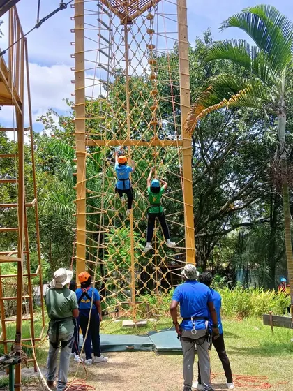 We believe in learning through doing. Our adventure courses, supervised by trained professionals, are a safe and exciting way for kids and adults to build resilience and teamwork.