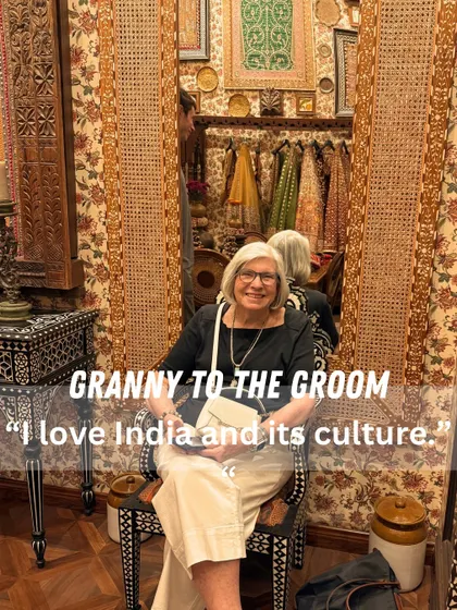 The granny of the groom, looking chic and comfortable while soaking in the culture. It's so important to me that every family member, regardless of age, feels their best.