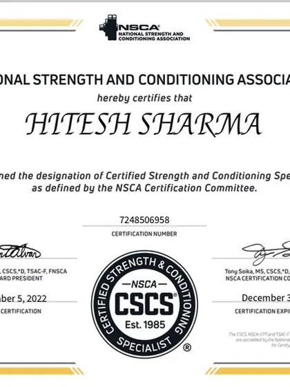 My training methods are backed by the highest standards in the industry. As a Certified Strength and Conditioning Specialist (CSCS) through the NSCA, I design programs based on proven scientific principles to help you achieve peak performance safely and effectively.