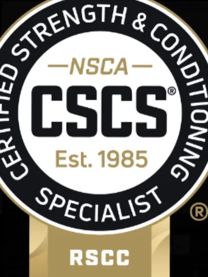A close-up of the prestigious Certified Strength & Conditioning Specialist (CSCS) seal from the NSCA.
