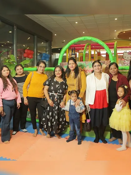 A group of happy moms enjoying the LEGO-themed celebration. I strive to make my parties a great experience for the parents as well as the children.