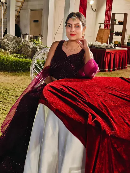 Taking a moment during a beautiful wedding reception. I coordinate my attire to fit seamlessly with your event's decor and overall aesthetic.