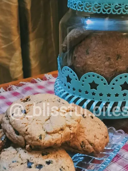 My choco-chip cookies are a perfect companion for tea or coffee. Here they are, fresh from the oven and ready to be enjoyed.